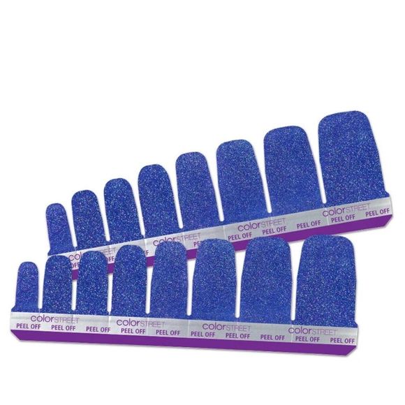 Color Street | Teenie Weenie Santorini, deep ocean blue glitter pedi set - Picture 7 of 8